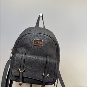 KKXIU Gray Faux Pebble Leather Mini Backpack